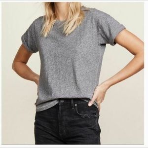Madewell Whisper Tee Grey Soft Casual Short Sleeve Casual Neutral Size Small